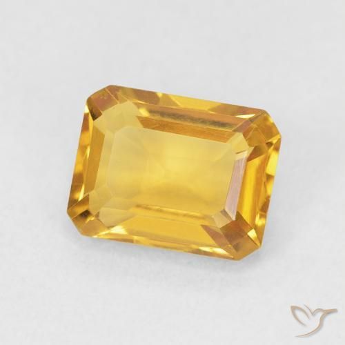 Citrine Orange Doré naturelle Octogone / coupe Émeraude, 1.52 ct, VVS