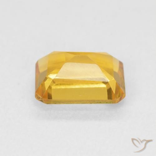 Citrine Orange Doré naturelle Octogone / coupe Émeraude, 1.52 ct, VVS