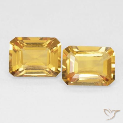 2.86ctw Naturel Doré Citrine, Taille émeraude, VVS-VS
