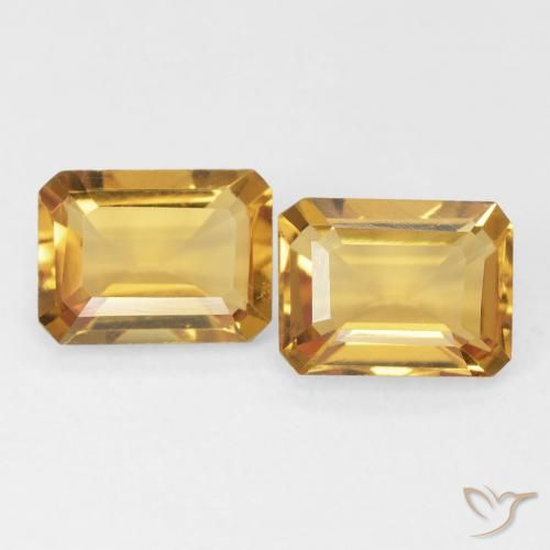 2.84ctw Naturel Doré Citrine, Taille émeraude, VVS-VS