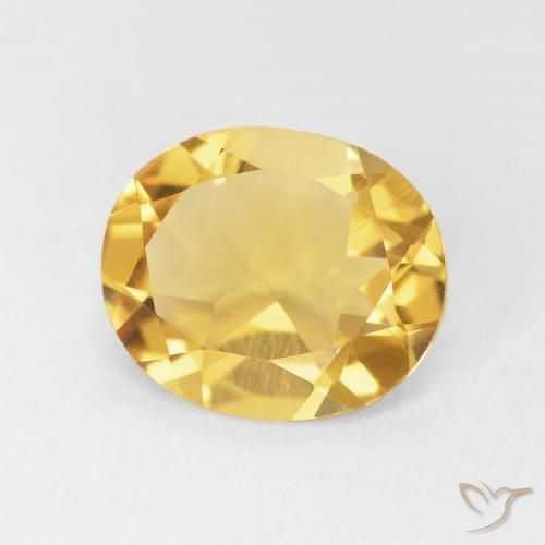 Citrine Jaune doré léger naturelle ovale, 3.51 ct, VVS