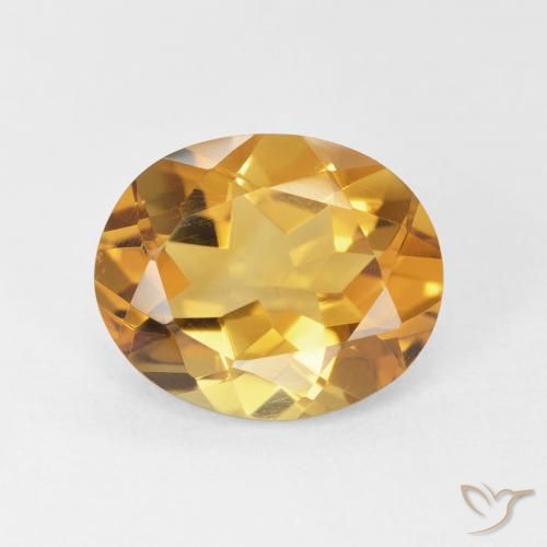3.88ct Naturel Medium Light-Golden Citrine, ovale, VVS