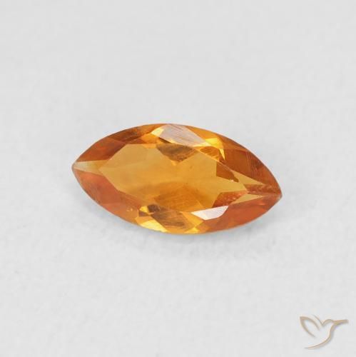 Citrine Orange moyen naturelle Marquise, 0.53 ct, VS
