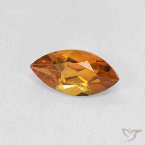 Citrine Orange moyen naturelle Marquise, 0.58 ct, VS