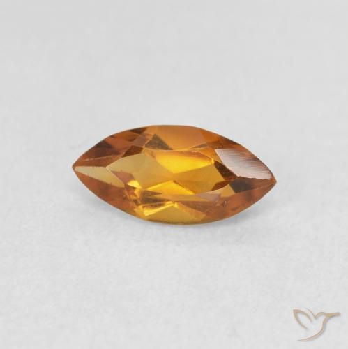 Citrine Orange moyen naturelle Marquise, 0.52 ct, VS