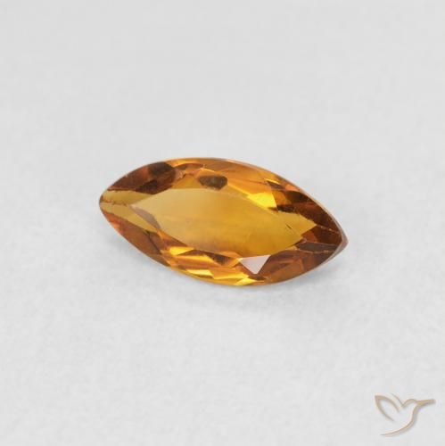 Citrine Orange moyen naturelle Marquise, 0.46 ct, VS