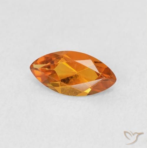 Citrine Orange moyen naturelle Marquise, 0.48 ct, VVS-VS