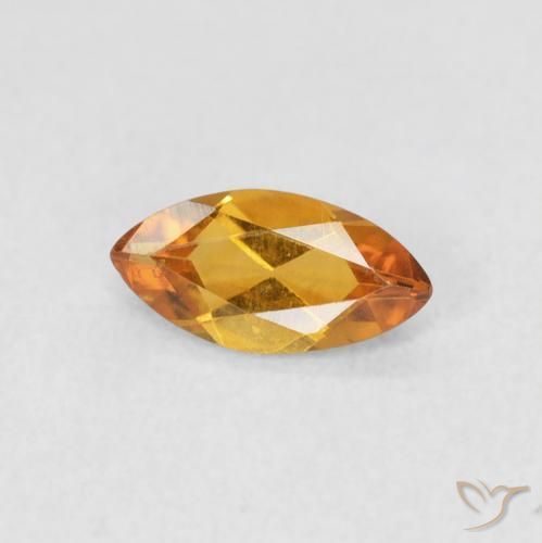 Citrine Orange moyen naturelle Marquise, 0.46 ct, VVS-VS