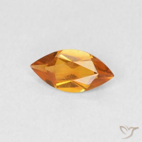 Citrine Orange moyen naturelle Marquise, 0.47 ct, VVS