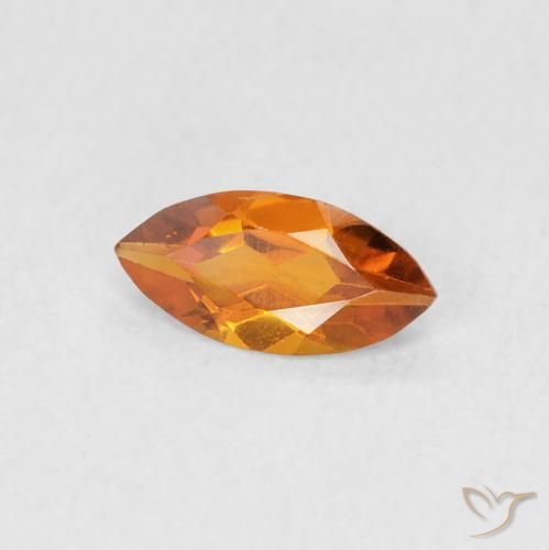 Citrine Orange moyen naturelle Marquise, 0.47 ct, VS