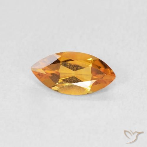Citrine Orange moyen naturelle Marquise, 0.48 ct, VVS