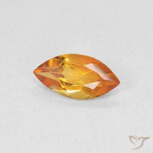 Citrine Orange moyen naturelle Marquise, 0.48 ct, VVS