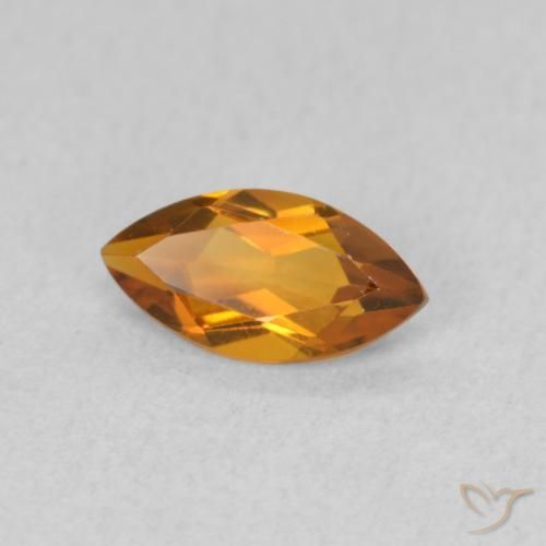 Citrine Orange moyen naturelle Marquise, 0.55 ct, VVS