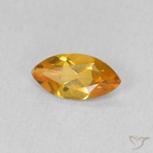 Citrine Orange Doré naturelle Marquise, 0.45 ct, VVS
