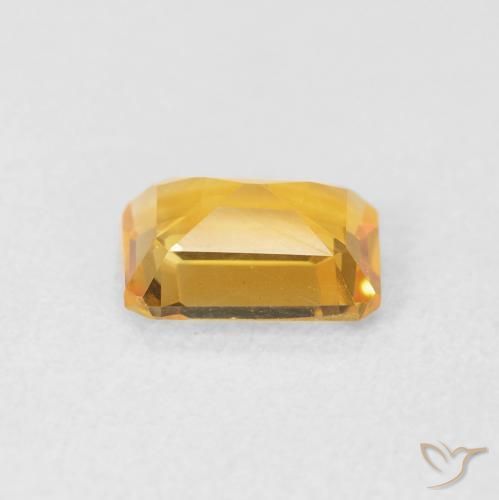 Citrine Doré vif naturelle Octogone / coupe Émeraude, 1.18 ct, VVS