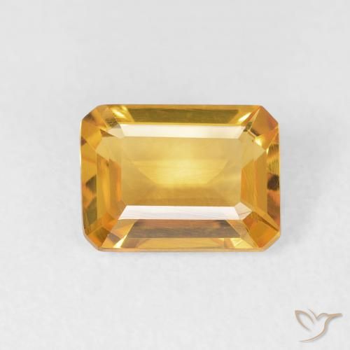 1.49ct Naturel Medium Light Orange-Gold Citrine, Taille émeraude, VVS