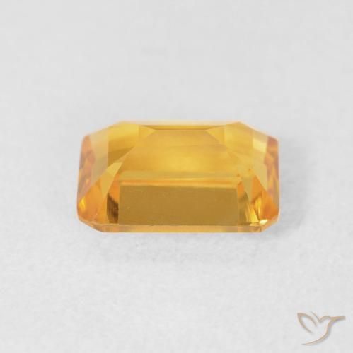 Citrine Medium Light Orange-Gold naturelle Octogone / coupe Émeraude, 1.49 ct, VVS
