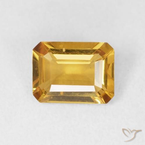 1.37ct Naturel Orange-or Citrine, Taille émeraude, VVS-VS