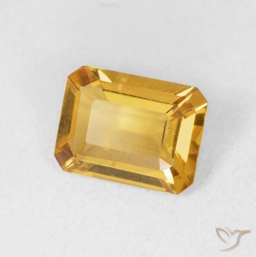 Citrine Orange-or naturelle Octogone / coupe Émeraude, 1.37 ct, VVS-VS