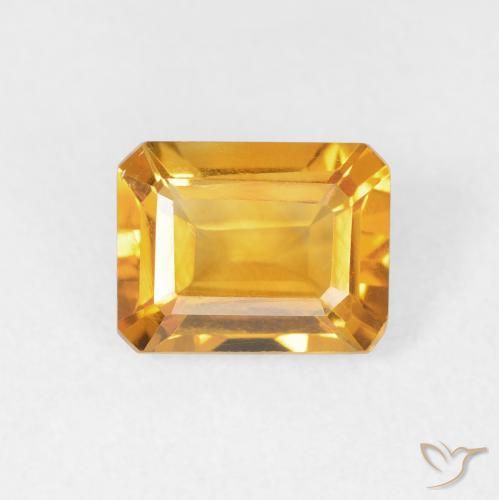1.49ct Naturel Orange-or Citrine, Taille émeraude, VVS-VS