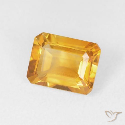 Citrine Orange-or naturelle Octogone / coupe Émeraude, 1.49 ct, VVS-VS