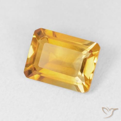 Citrine Orange Doré naturelle Octogone / coupe Émeraude, 1.51 ct, VVS-VS
