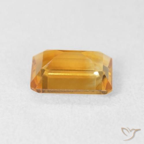 Citrine Orange Doré naturelle Octogone / coupe Émeraude, 1.51 ct, VVS-VS