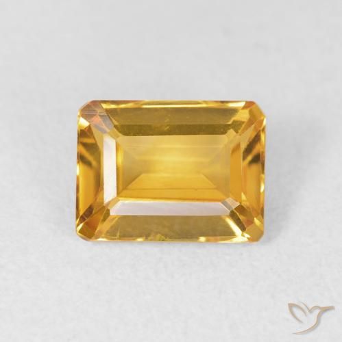 1.58ct Naturel Doré moyen Citrine, Taille émeraude, VVS-VS