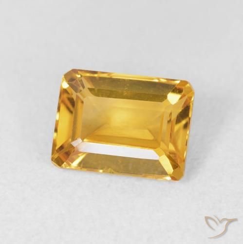Citrine Doré moyen naturelle Octogone / coupe Émeraude, 1.58 ct, VVS-VS