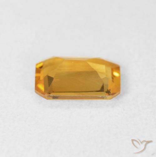 Citrine Orange doré profond naturelle Octogone / coupe Émeraude, 1.05 ct, VVS-VS