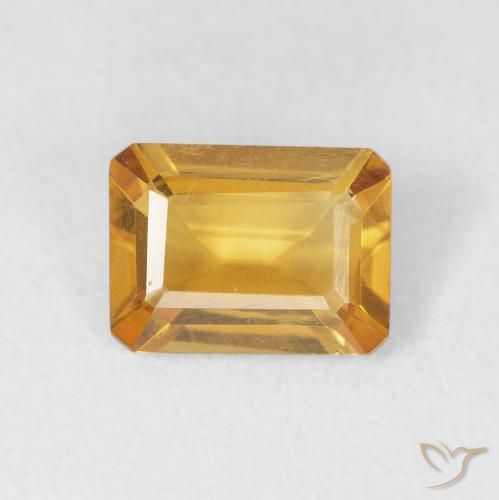 1.29ct Naturel Orange doré profond Citrine, Taille émeraude, VVS-VS