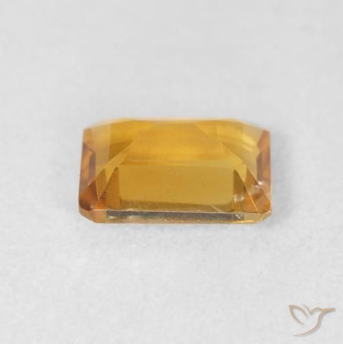 Citrine Orange doré profond naturelle Octogone / coupe Émeraude, 1.29 ct, VVS-VS