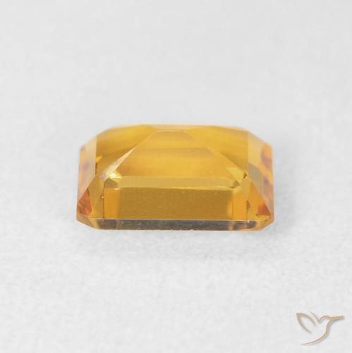 Citrine Medium Light Orange-Gold naturelle Octogone / coupe Émeraude, 1.40 ct, VVS