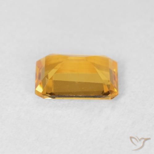 Citrine Medium Light Orange-Gold naturelle Octogone / coupe Émeraude, 1.15 ct, VVS