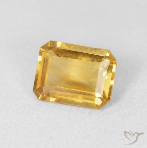 Citrine Or moyen naturelle Octogone / coupe Émeraude, 1.25 ct, VVS