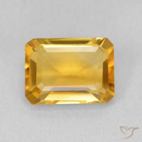 1.54ct Naturel Medium Light Orange-Gold Citrine, Taille émeraude, VVS