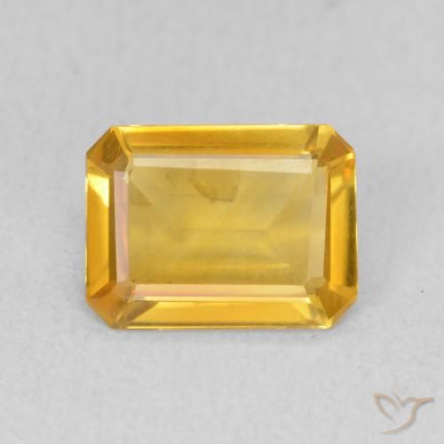 1.09ct Naturel Doré moyen Citrine, Taille émeraude, VVS