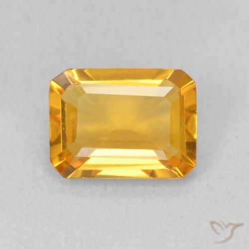 1.21ct Naturel Medium Light Orange-Gold Citrine, Taille émeraude, VVS