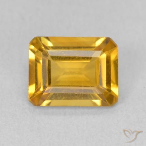 1.38ct Naturel Orange doré profond Citrine, Taille émeraude, VVS-VS