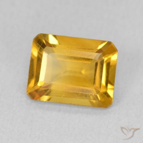 Citrine Orange doré profond naturelle Octogone / coupe Émeraude, 1.38 ct, VVS-VS