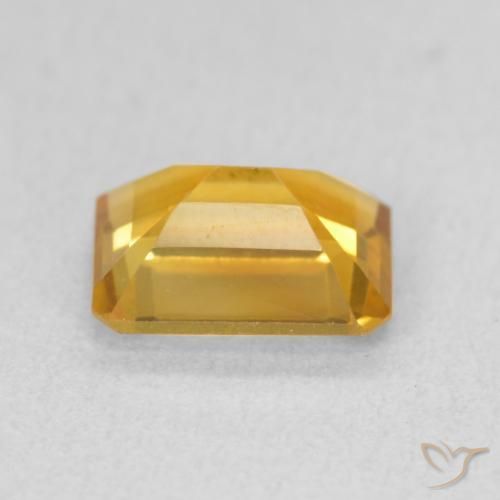 Citrine Orange doré profond naturelle Octogone / coupe Émeraude, 1.38 ct, VVS-VS