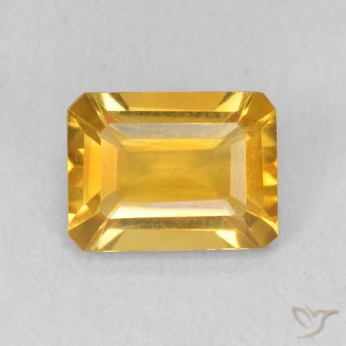 1.36ct Naturel Orange Doré Citrine, Taille émeraude, VVS-VS