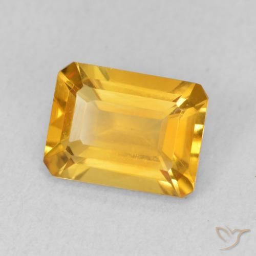 Citrine Orange Doré naturelle Octogone / coupe Émeraude, 1.36 ct, VVS-VS