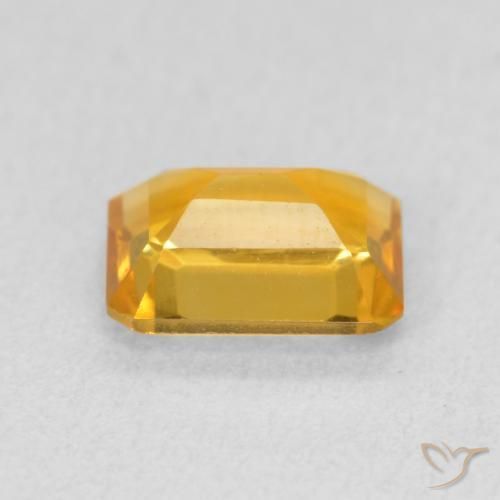 Citrine Orange Doré naturelle Octogone / coupe Émeraude, 1.36 ct, VVS-VS