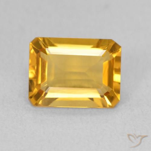 1.41ct Naturel Orange doré profond Citrine, Taille émeraude, VVS