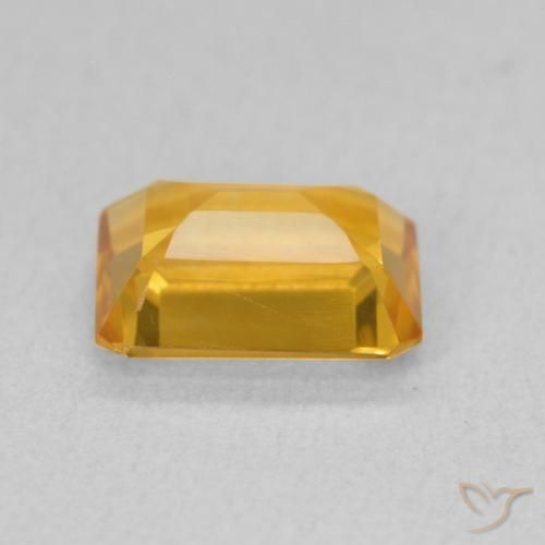 Citrine Orange doré profond naturelle Octogone / coupe Émeraude, 1.41 ct, VVS