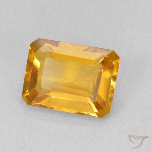 Citrine Or-orange moyen naturelle Octogone / coupe Émeraude, 1.42 ct, VVS