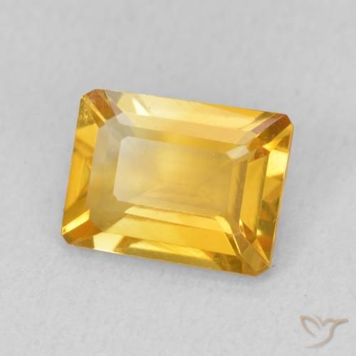 Citrine Doré moyen naturelle Octogone / coupe Émeraude, 1.35 ct, VVS