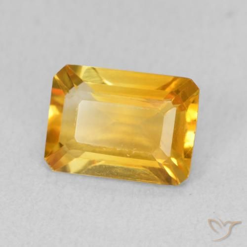 Citrine Doré moyen naturelle Octogone / coupe Émeraude, 1.26 ct, VVS