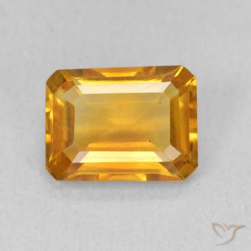 1.34ct Naturel Or orange foncé Citrine, Taille émeraude, VVS